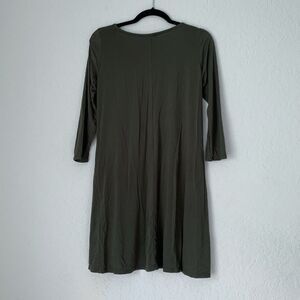 Lulus Twirl Power Dress Women M Olive Green 3/4 Sleeve TShirt‎ Mini Stretch Fall